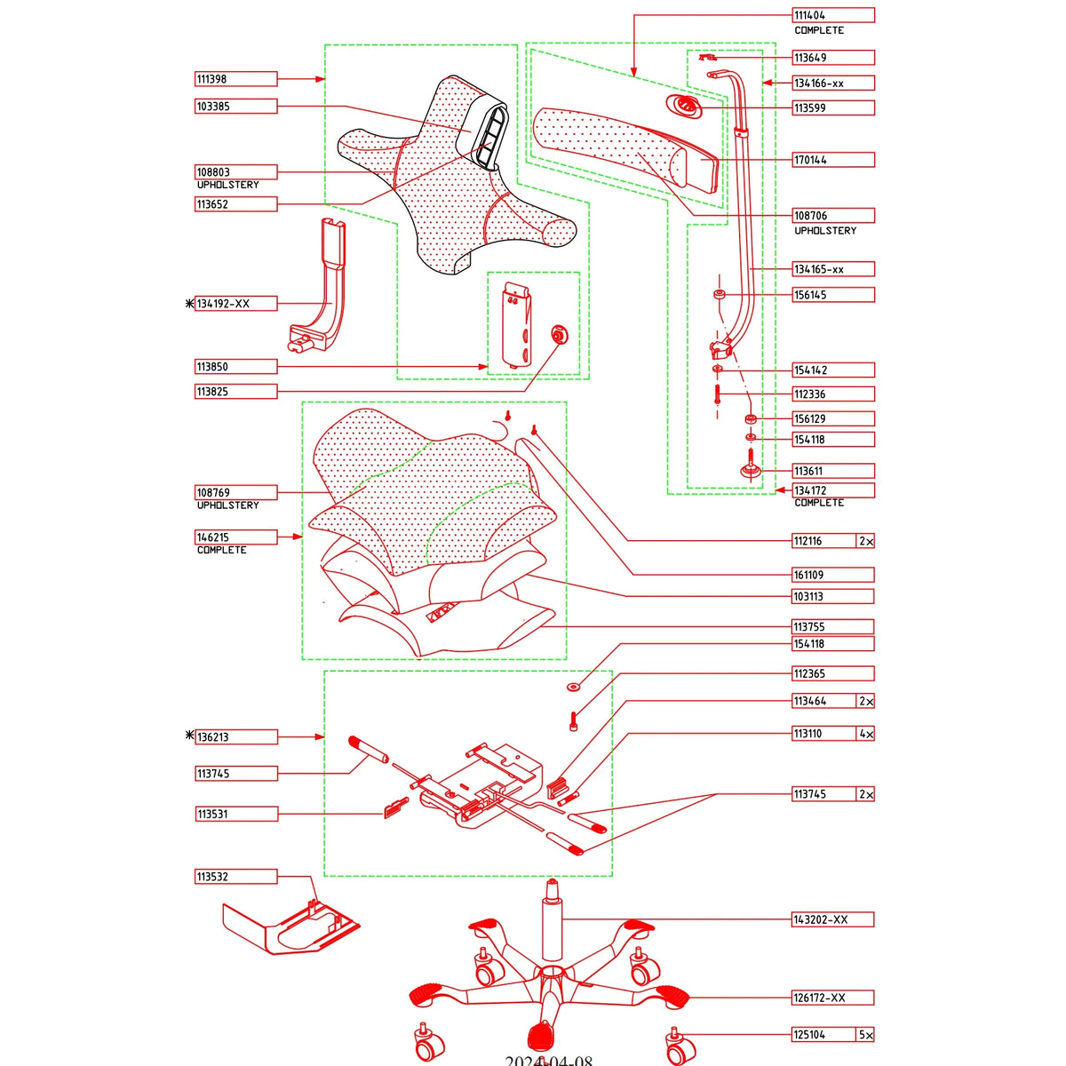 HÅG Capisco 8107 Spare Parts