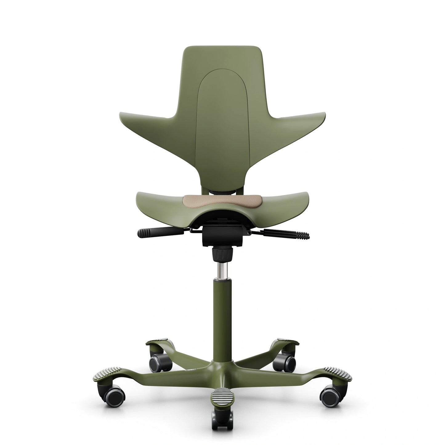 HAG Capisco Puls 8020 - Moss / SC61184 Hellbraun / Moss Grey / 200 mm / Wheels for hard floor