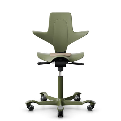 HAG Capisco Puls 8020 - Moss / SC61184 Hellbraun / Moss Grey / 200 mm / Wheels for hard floor