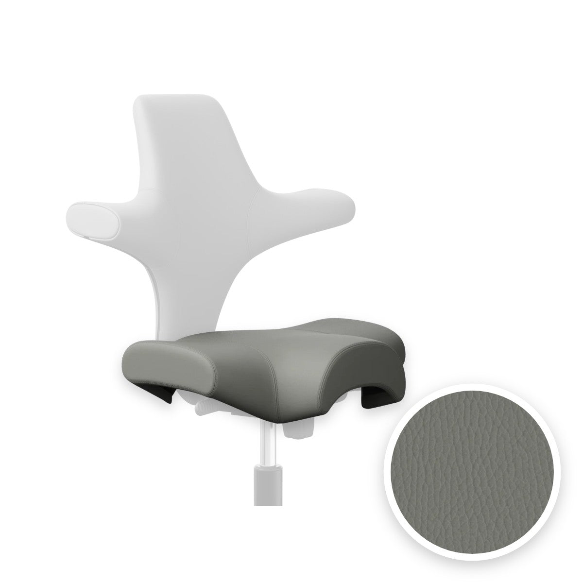 HÅG Capisco seat cover in Paloma Soft leather Warm grey ATG55115