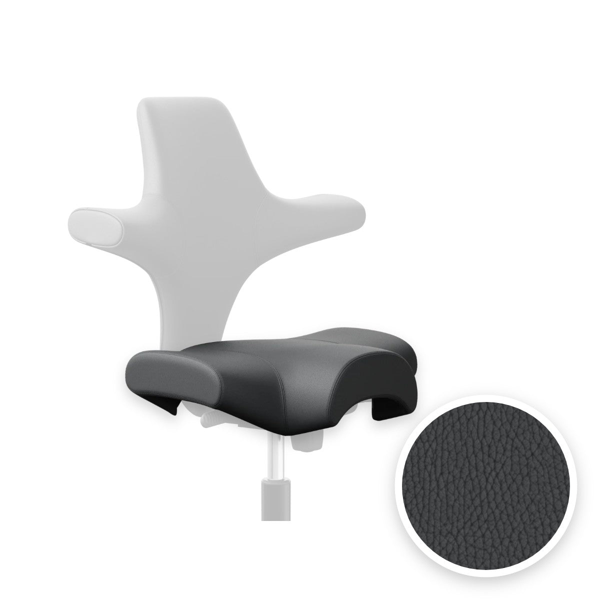 HÅG Capisco seat cover in Paloma Soft leather Grey ATG55206