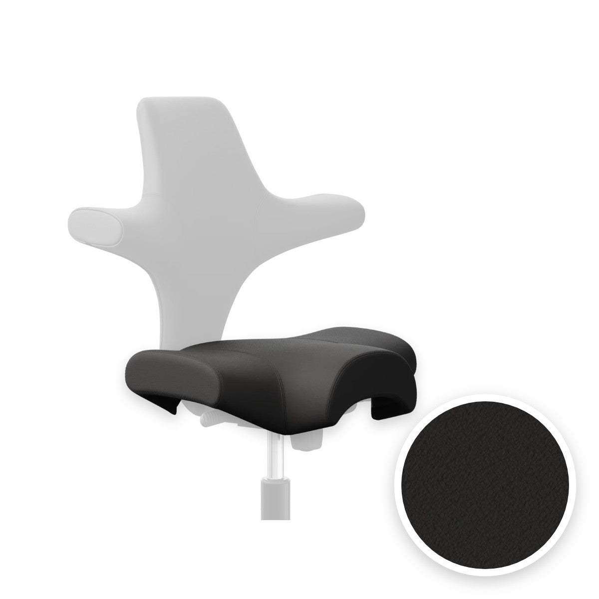 HÅG Capisco seat cover in Elmosoft leather Black EL99999