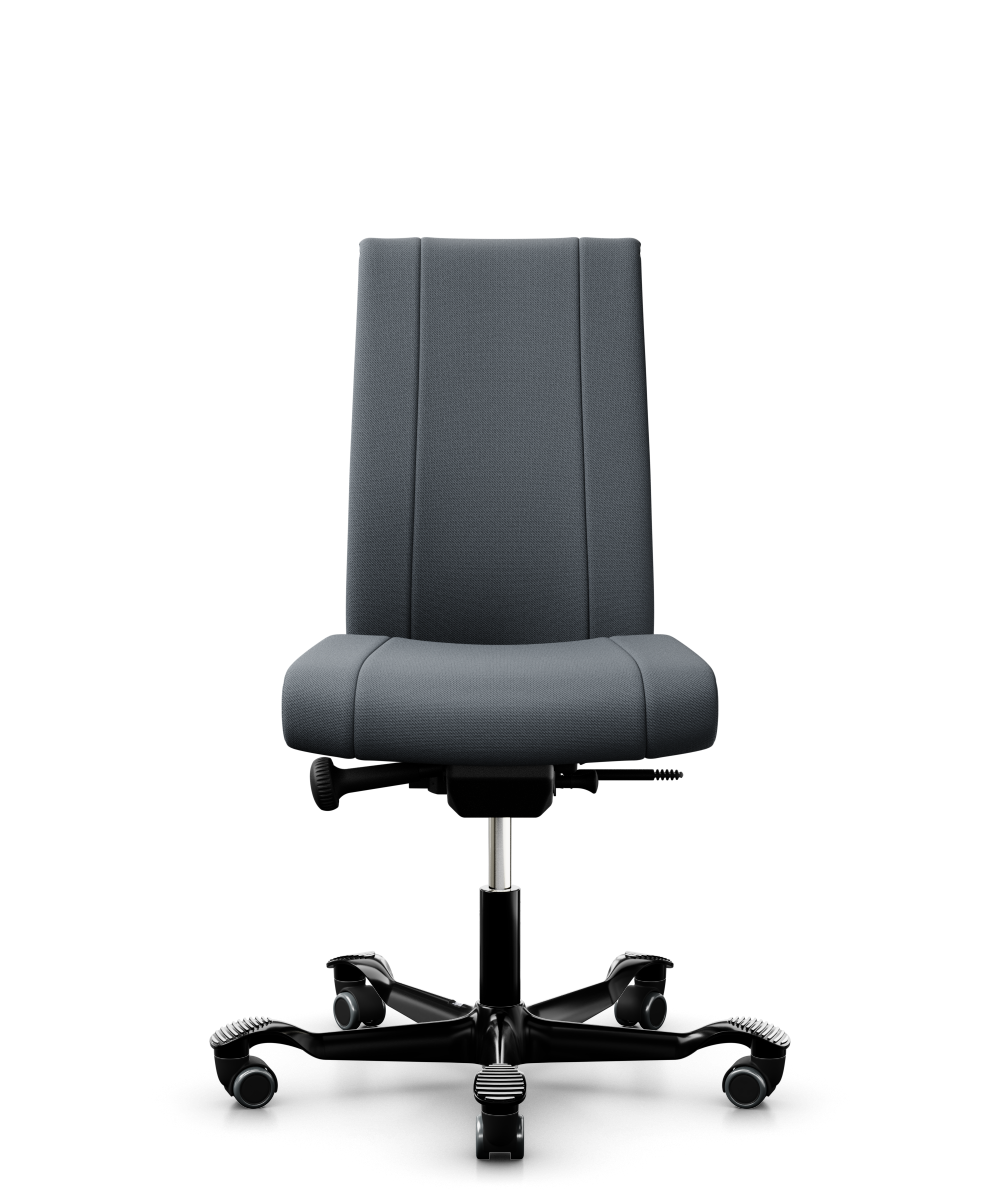 HÅG Creed 6056 high-back office chair with extra comfort layer, in grey Select fabric with black five-star base