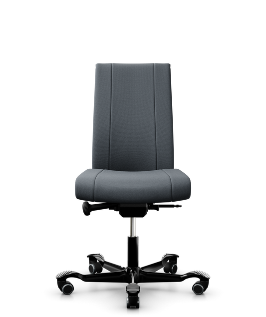 HÅG Creed 6056 high-back office chair with extra comfort layer, in grey Select fabric with black five-star base