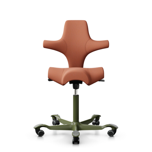 HÅG Capisco 8106 - CPT4301-Coral / Moss Grey / 200 mm / Wheels for hard floors (Showroom model)